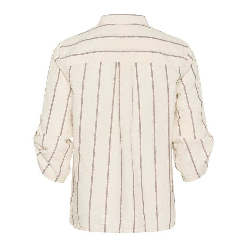 Part Two CindiePW SH Shirt Eggnog and Brown Stripe
