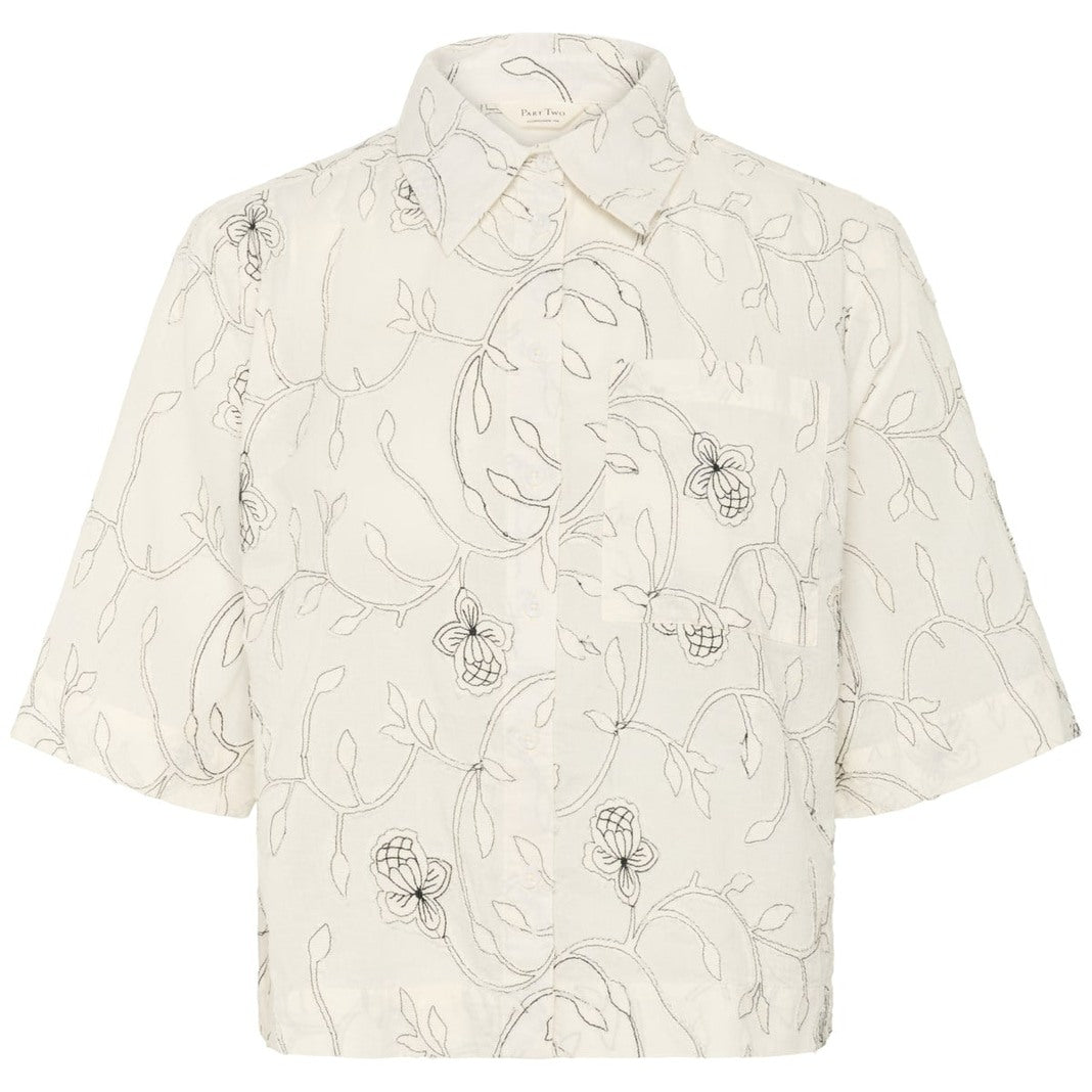 Part Two TonnaPW SH Shirt Black Stitch on White