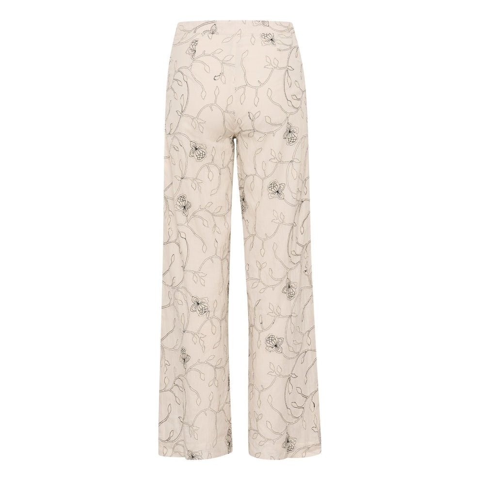 Part Two TrisjaPW PA Bukser Black Stitch on White