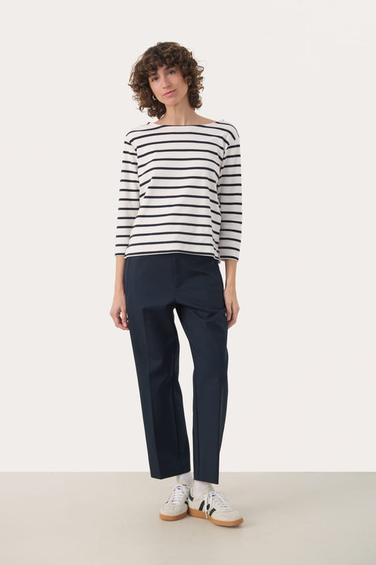 Part Two NelaPW TS T-shirt Dark Navy Stripe
