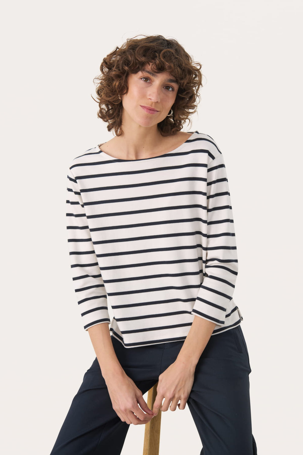 Part Two NelaPW TS T-shirt Dark Navy Stripe