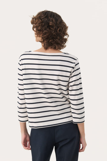 Part Two NelaPW TS T-shirt Dark Navy Stripe
