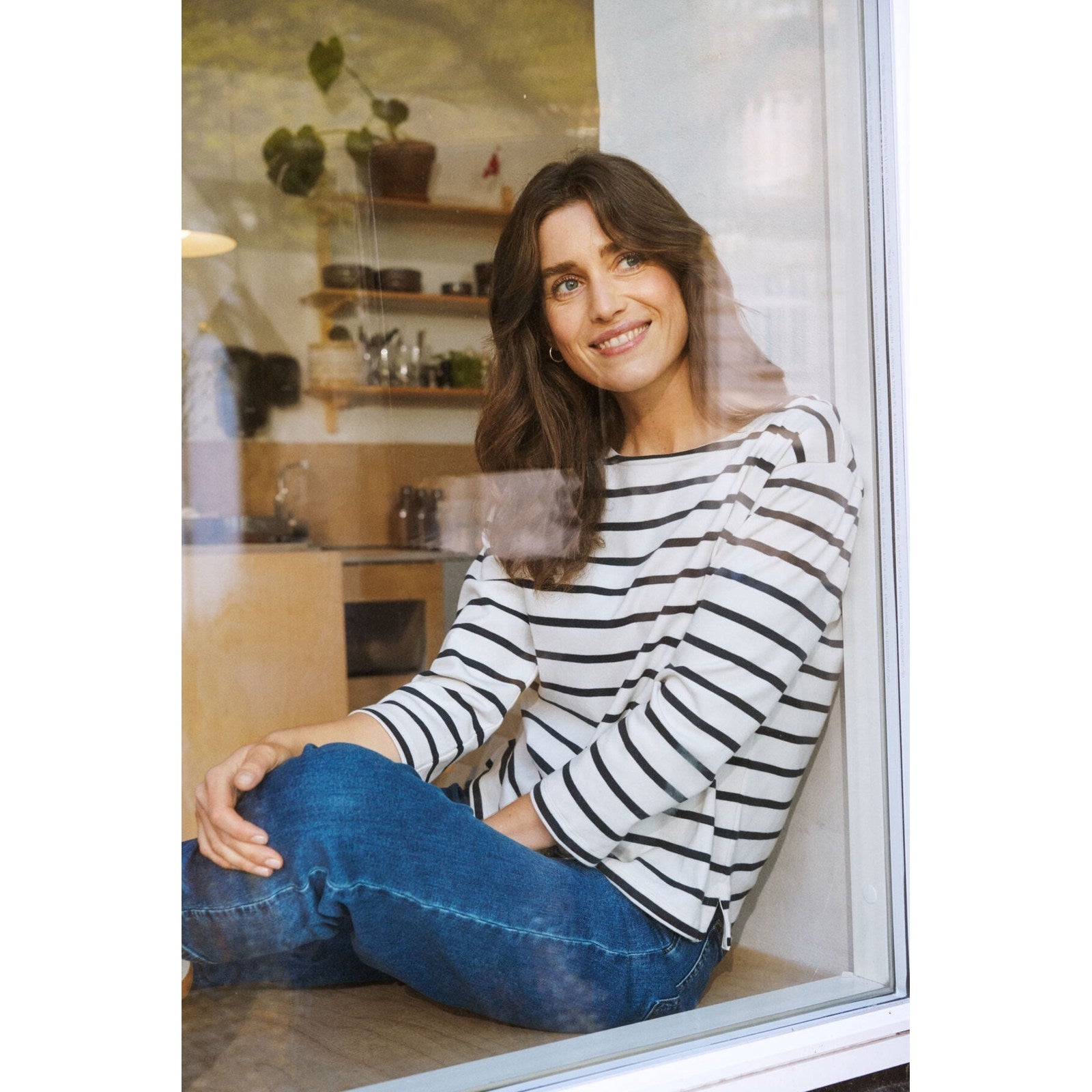 Part Two NelaPW TS T-shirt Dark Navy Stripe