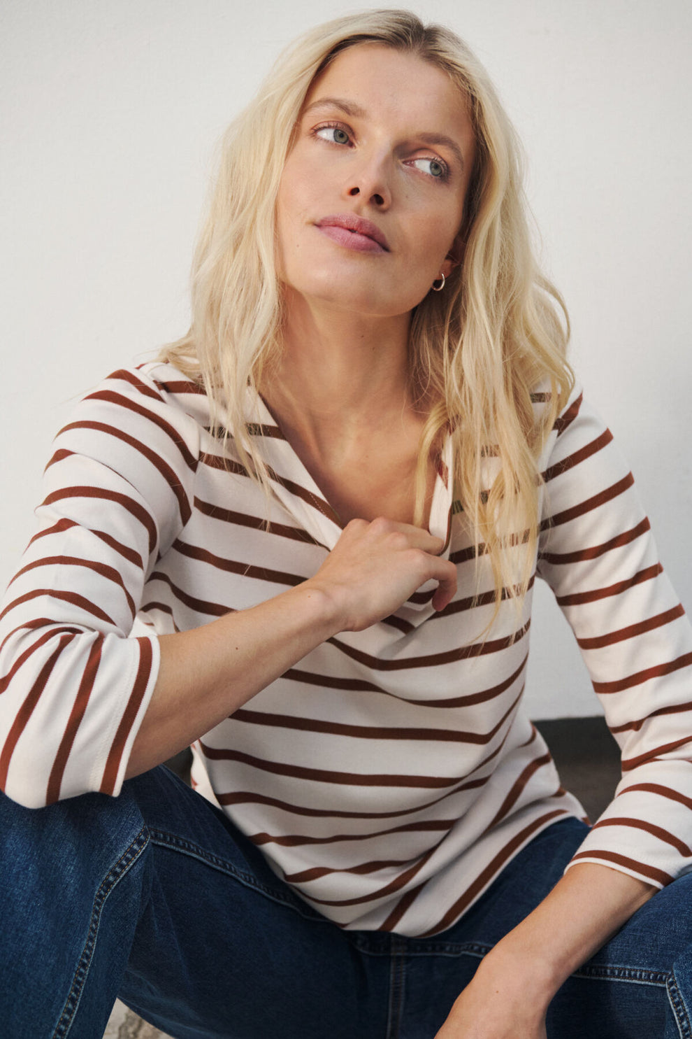 Part Two NelaPW T-shirt Eggnog/Roasted Russet Stripe