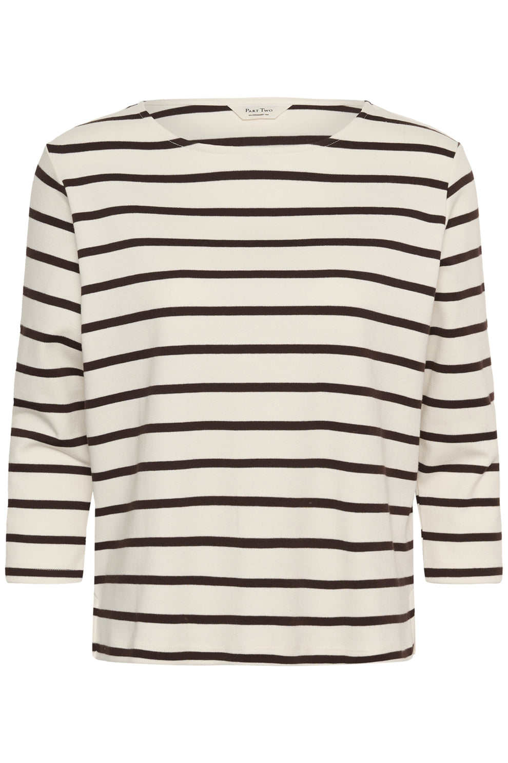Part Two NelaPW TS T-shirt Mole Stripe Brown