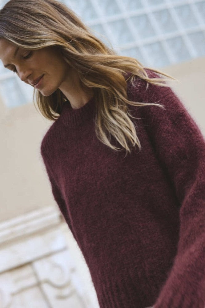 Part Two W Sille Pullover Tawny Port