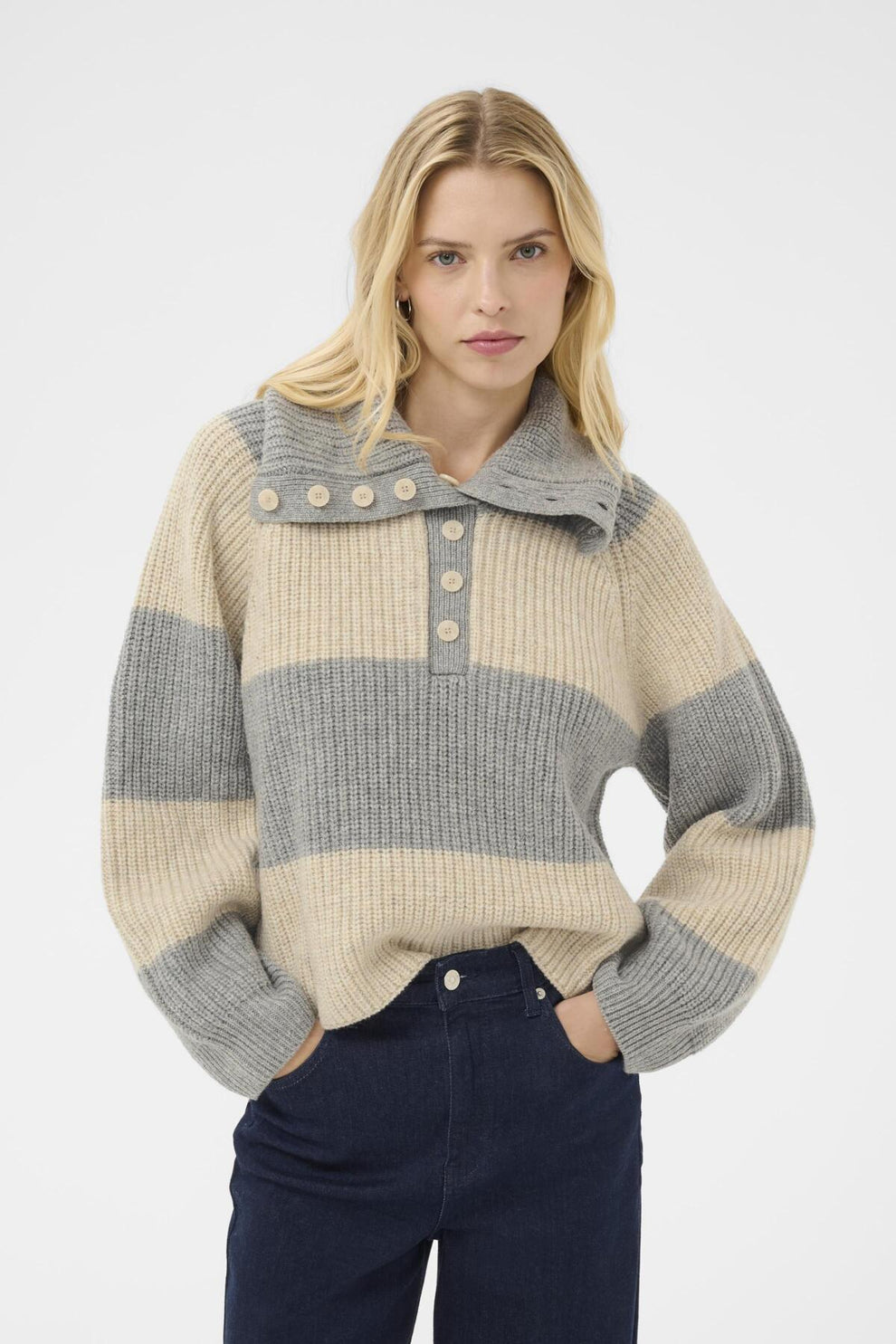 Part Two W Simra Pullover French Oak Grey