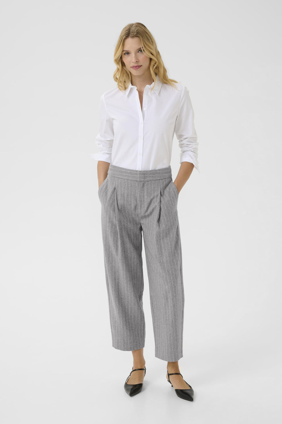 Part Two W Solbritt Pants Grey Pinstripe