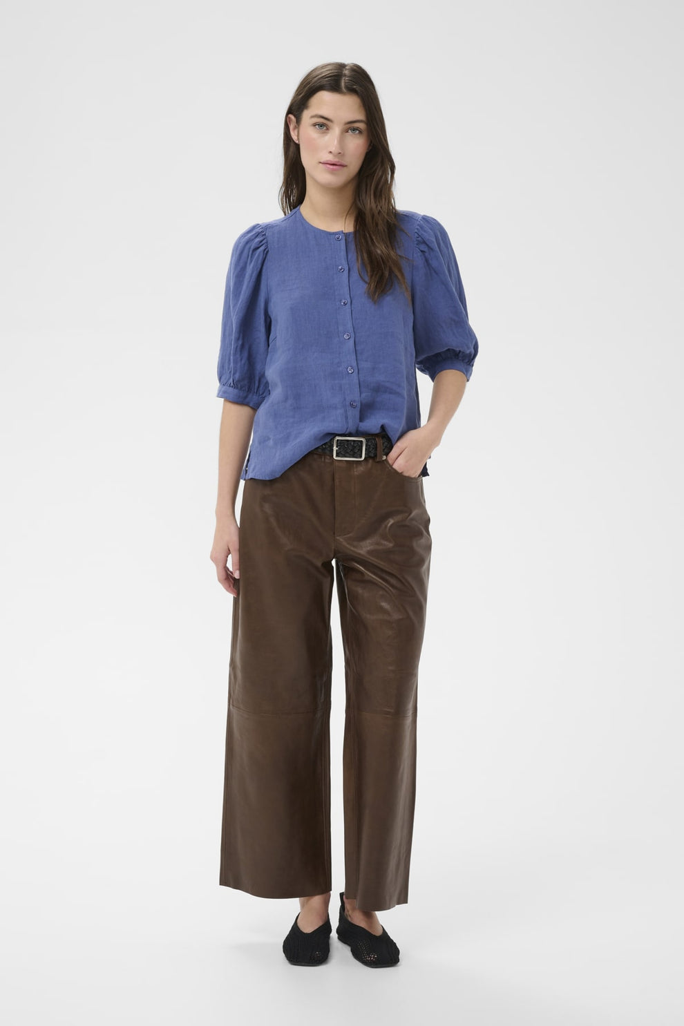 Part Two AzraPW SH Shirt Blue Indigo