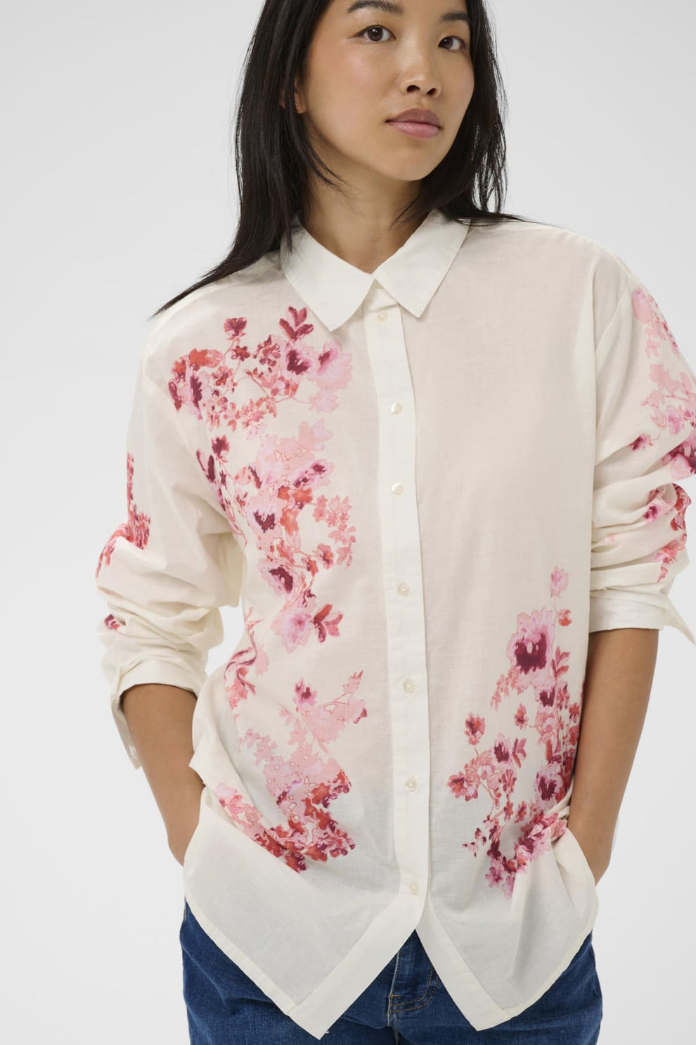 Part Two AleiaPW SH Shirt Pink Shadow Flower Print