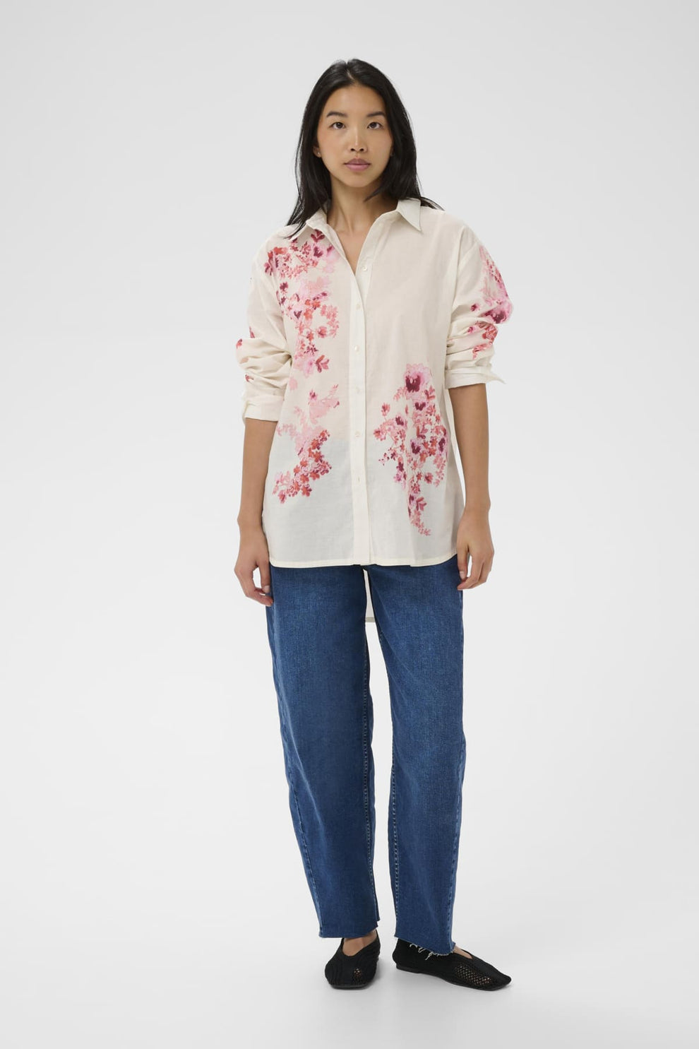 Part Two AleiaPW SH Shirt Pink Shadow Flower Print