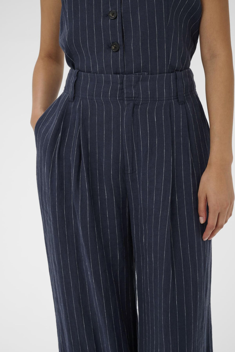 Part Two AliyaPW PA Trousers Blue Nights Pinstripe