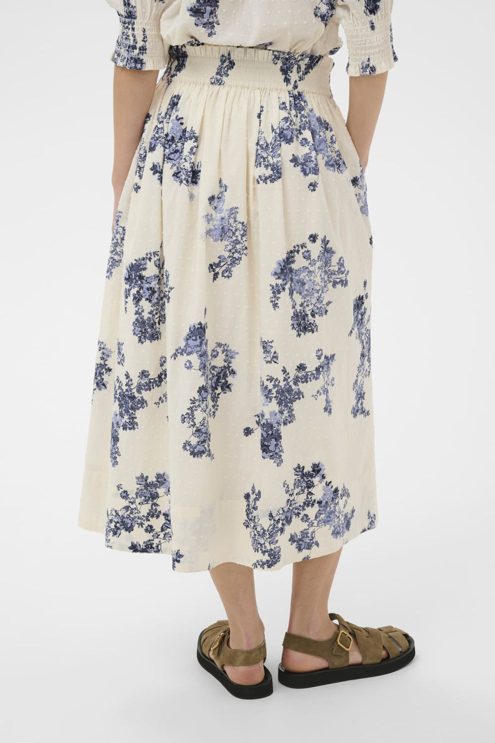 Part Two AmaiaPW SK Skirt Blue Shadow Flower Print