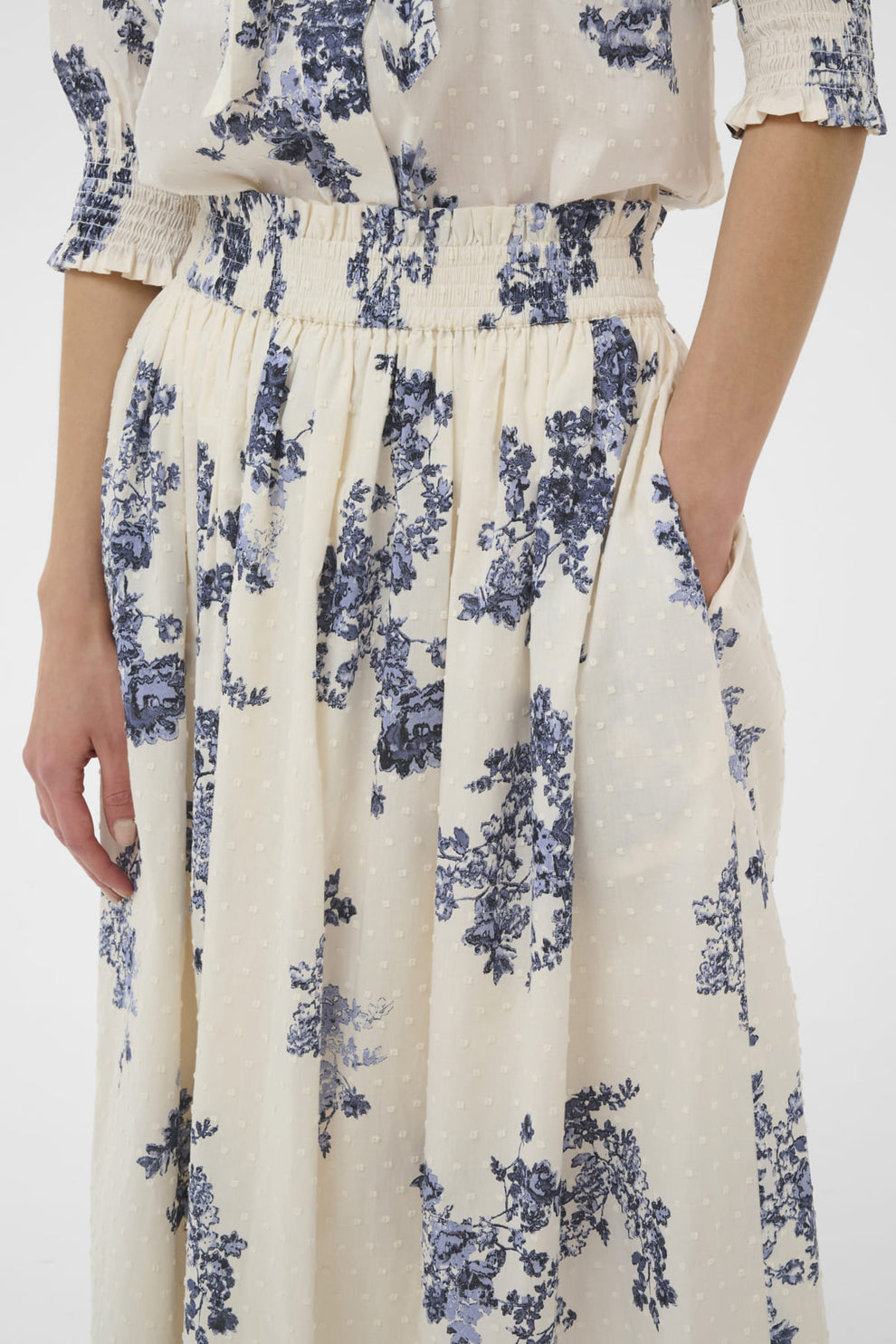 Part Two AmaiaPW SK Skirt Blue Shadow Flower Print