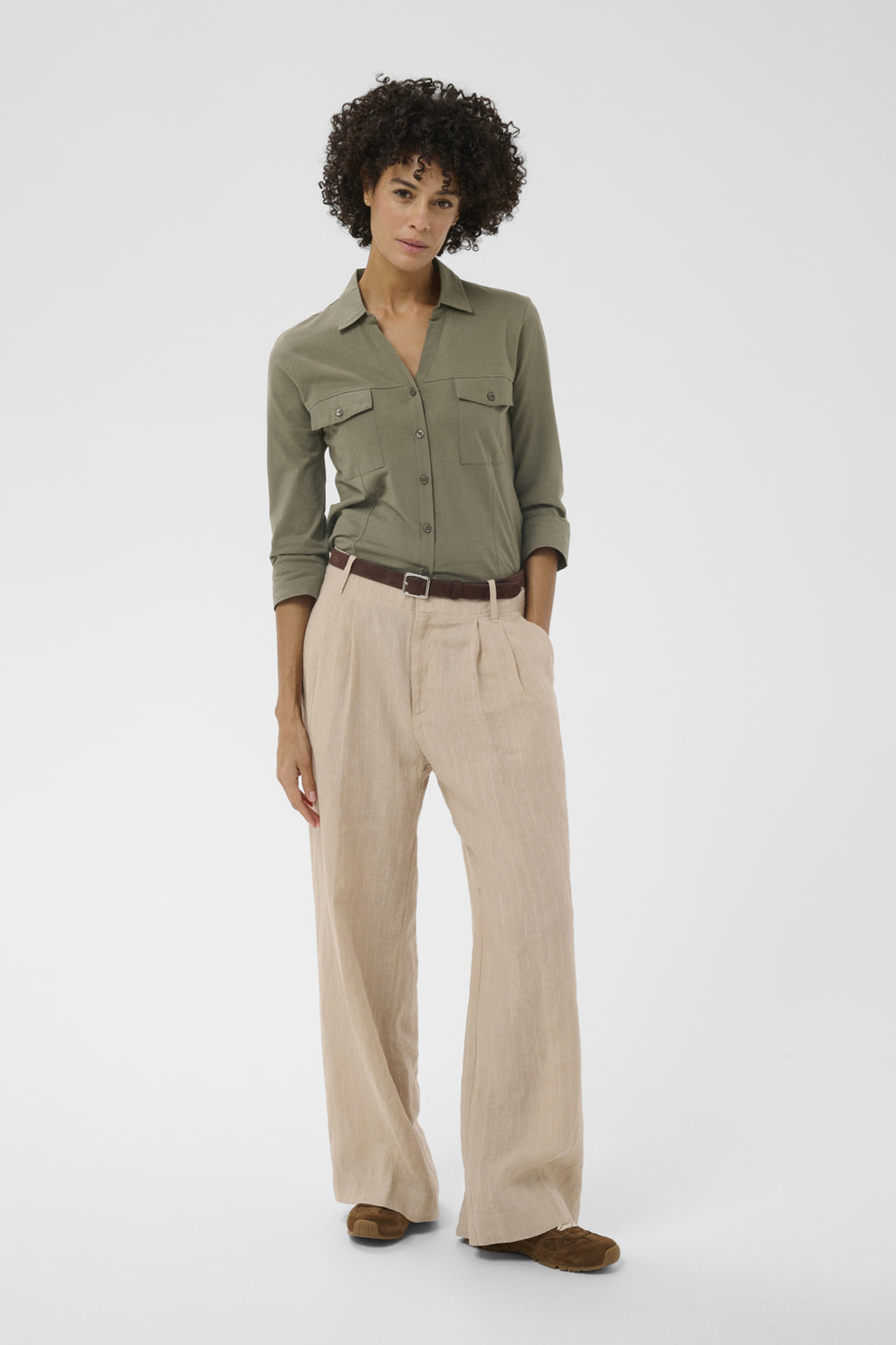 Part Two AnisePW SH Shirt Smokey Olive
