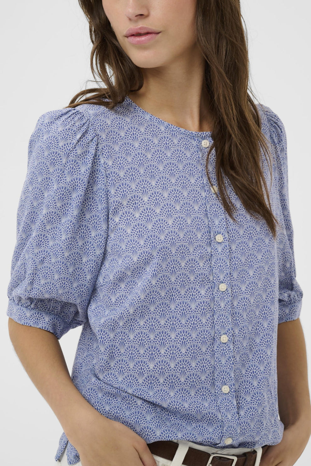 Part Two AzraPW SH Shirt Blue Wallpaper Print