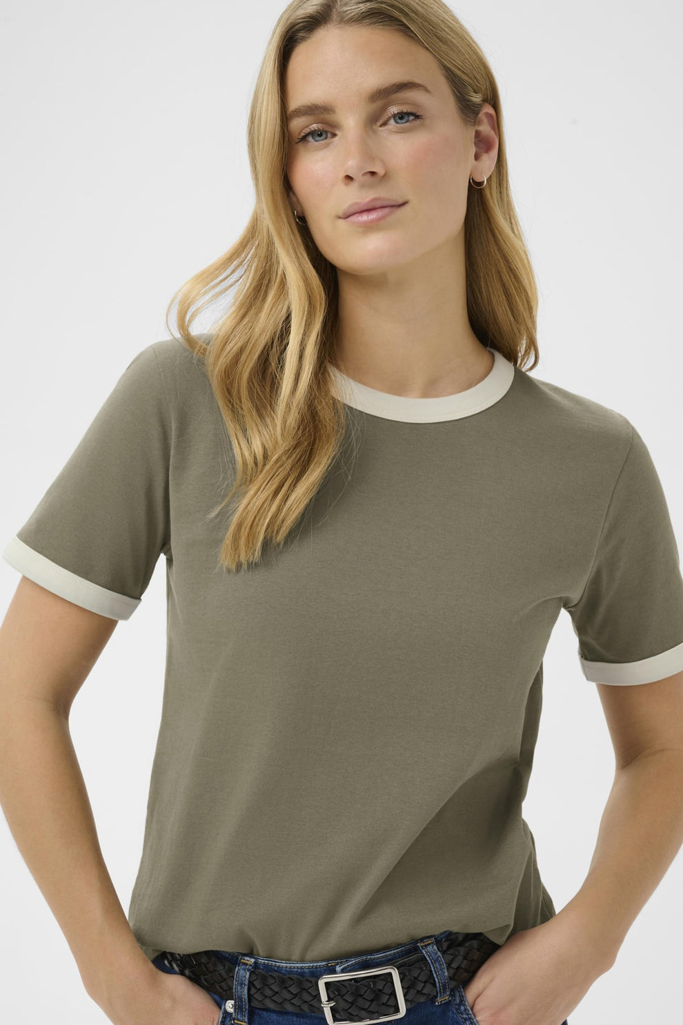 Part Two AngelitaPW TS T-shirt Smokey Olive/Whisper White