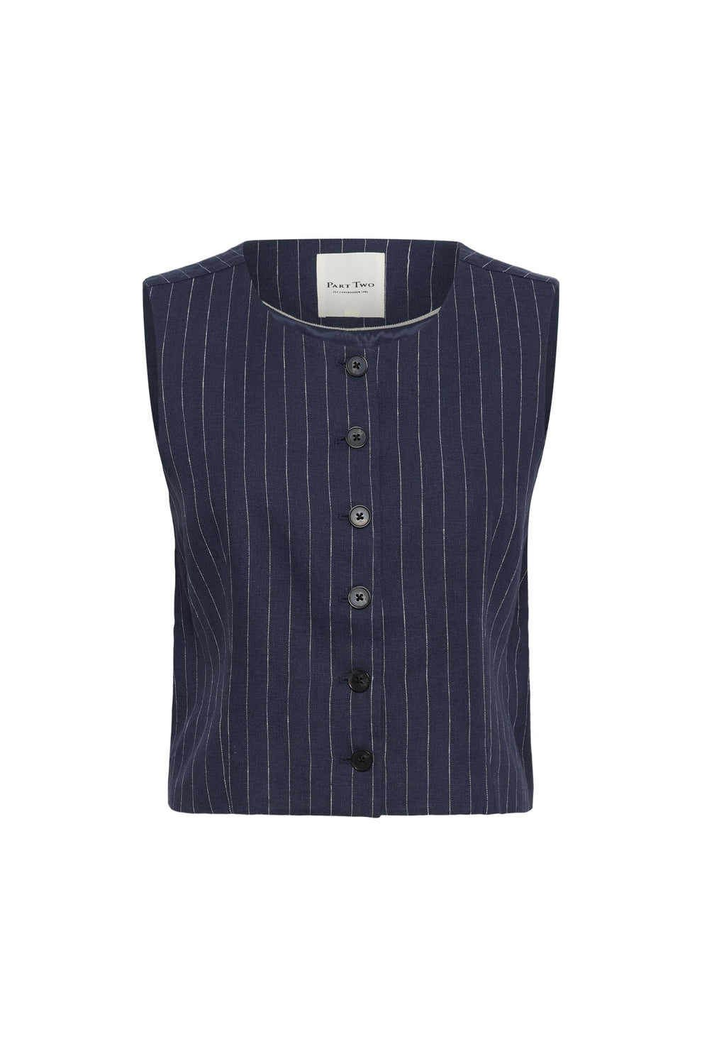 Part Two AzaniaPW WA Waistcoat Blue Nights Pinstripe