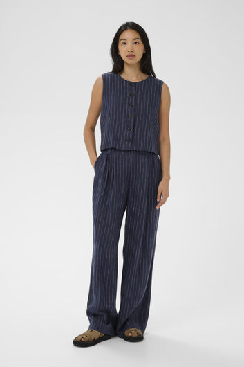Part Two AzaniaPW WA Waistcoat Blue Nights Pinstripe