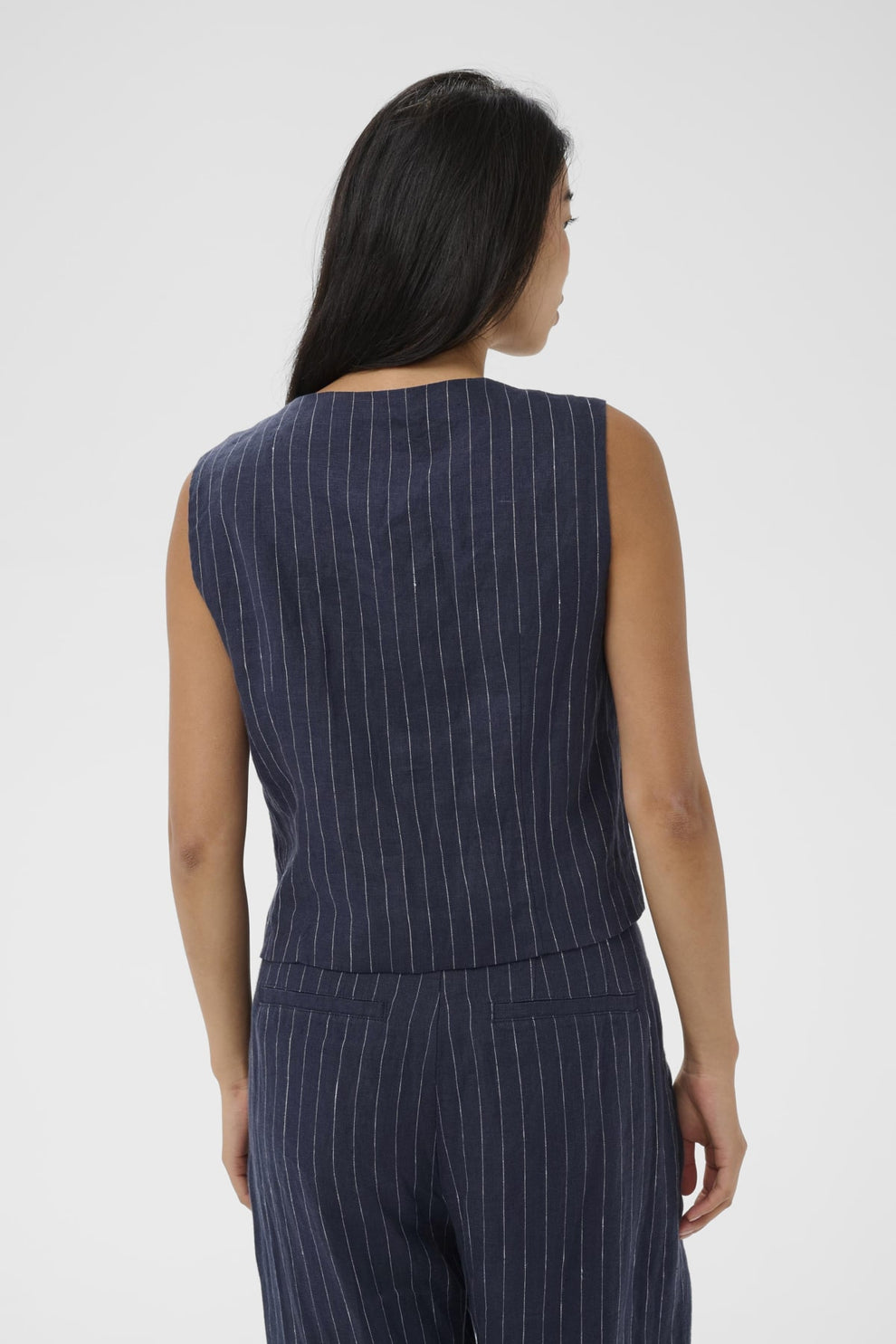 Part Two AzaniaPW WA Waistcoat Blue Nights Pinstripe