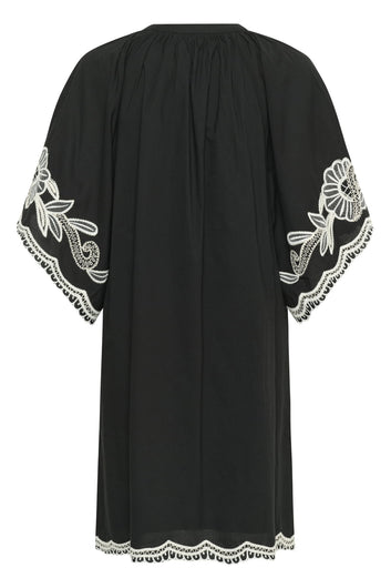 Part Two BreannaPW Dress Black W offwhite emb