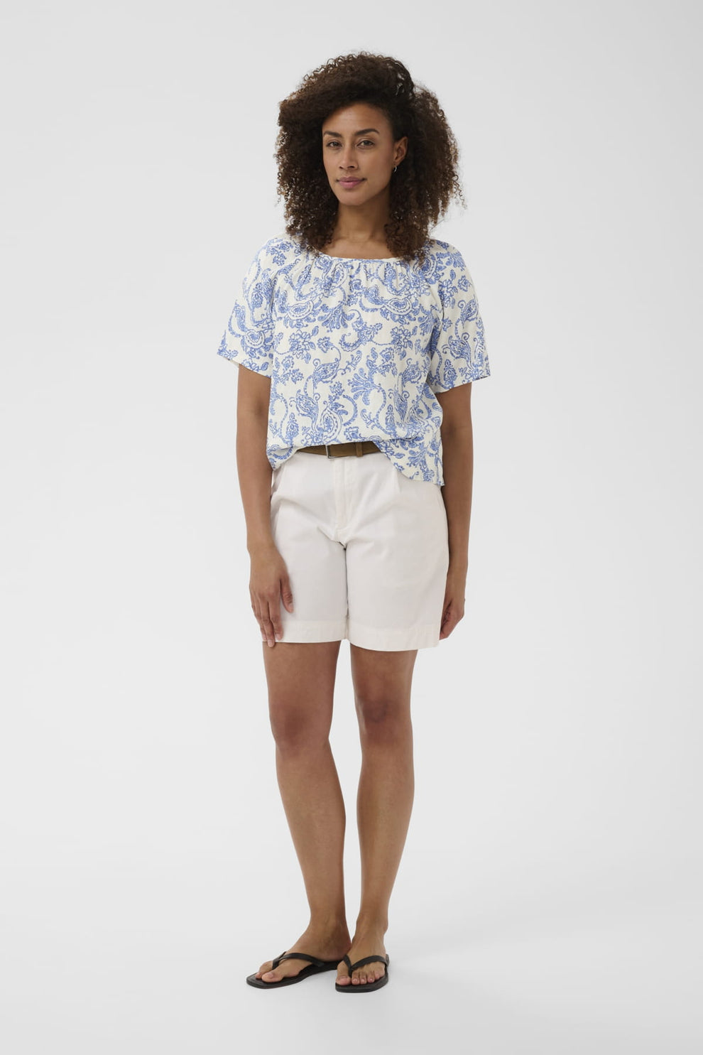 Part Two BenthaPW Blouse Blue Dot Paisley Print