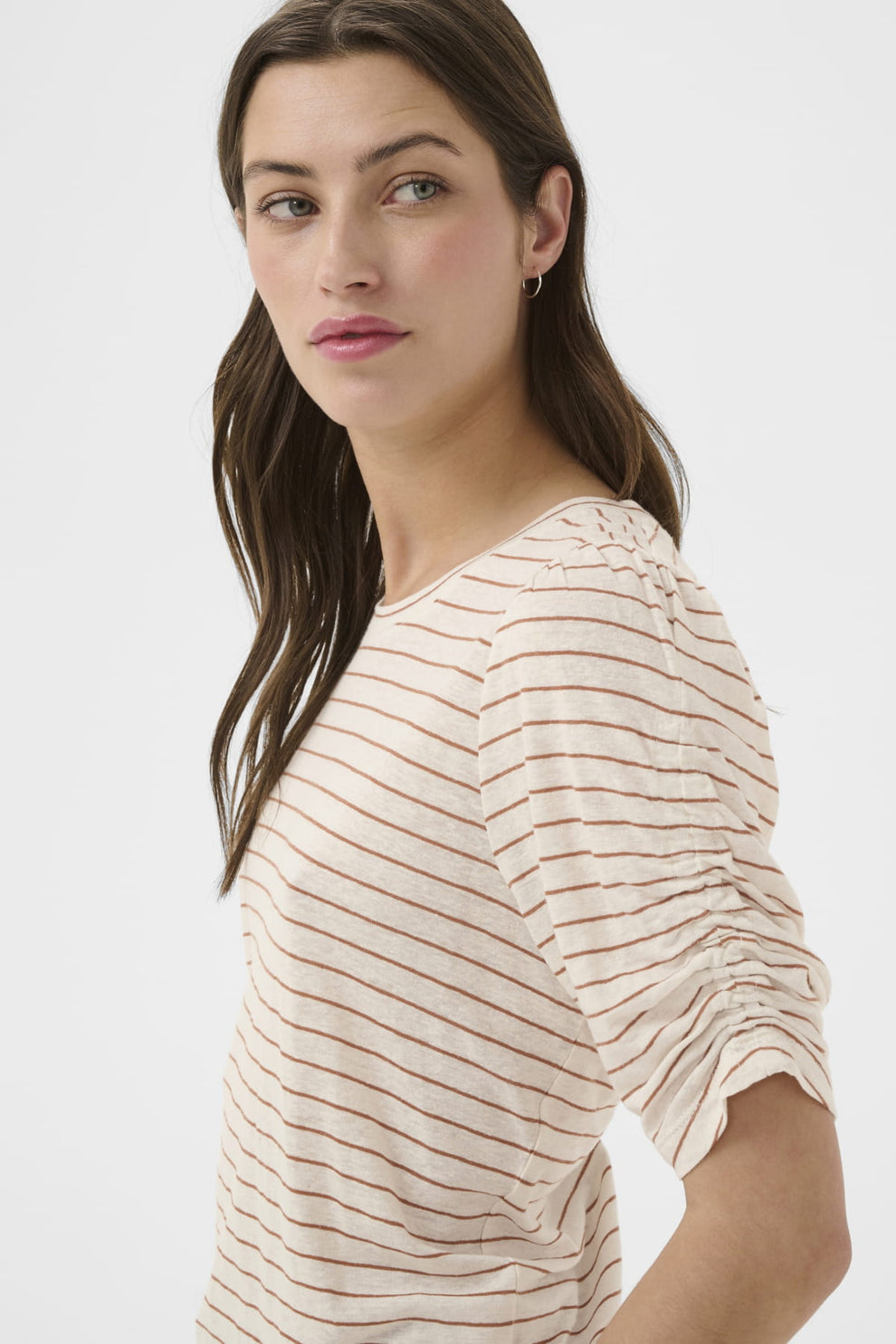 Part Two BrizettePW T-shirt Brown Stripe