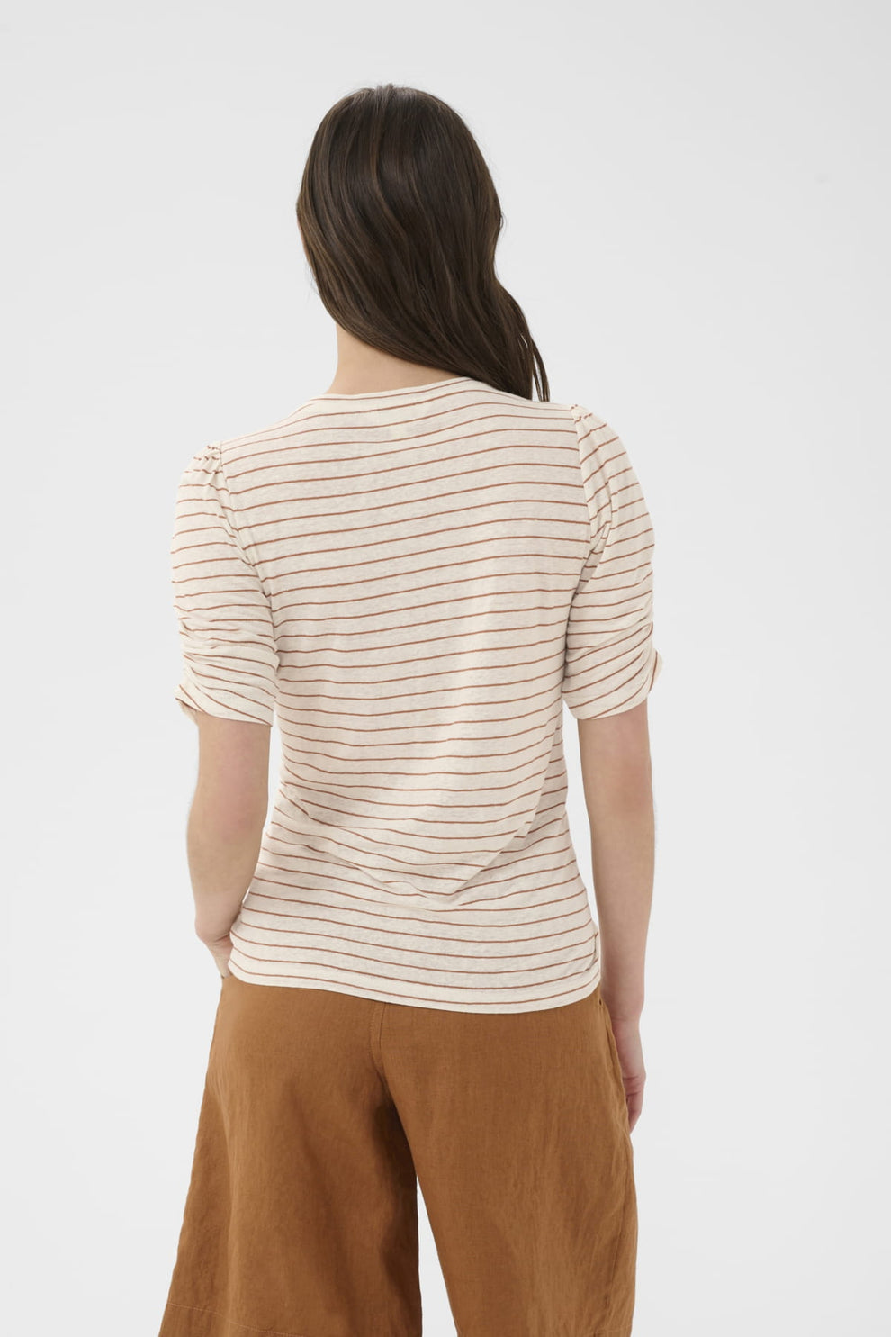 Part Two BrizettePW T-shirt Brown Stripe