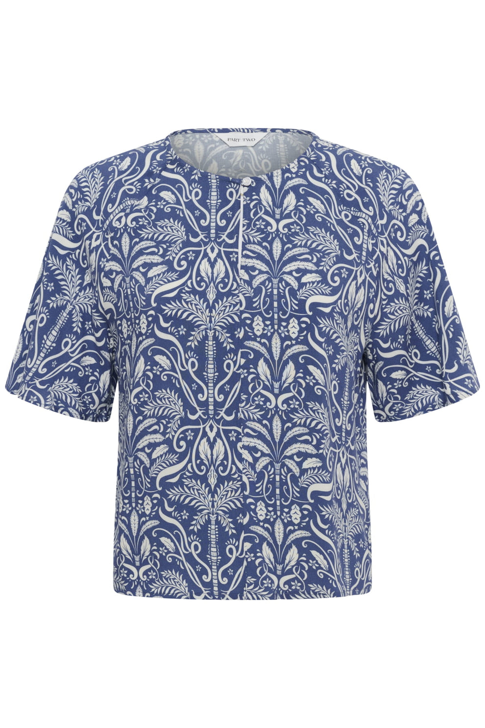 Part Two BertelinePW Blouse Blue Block Print