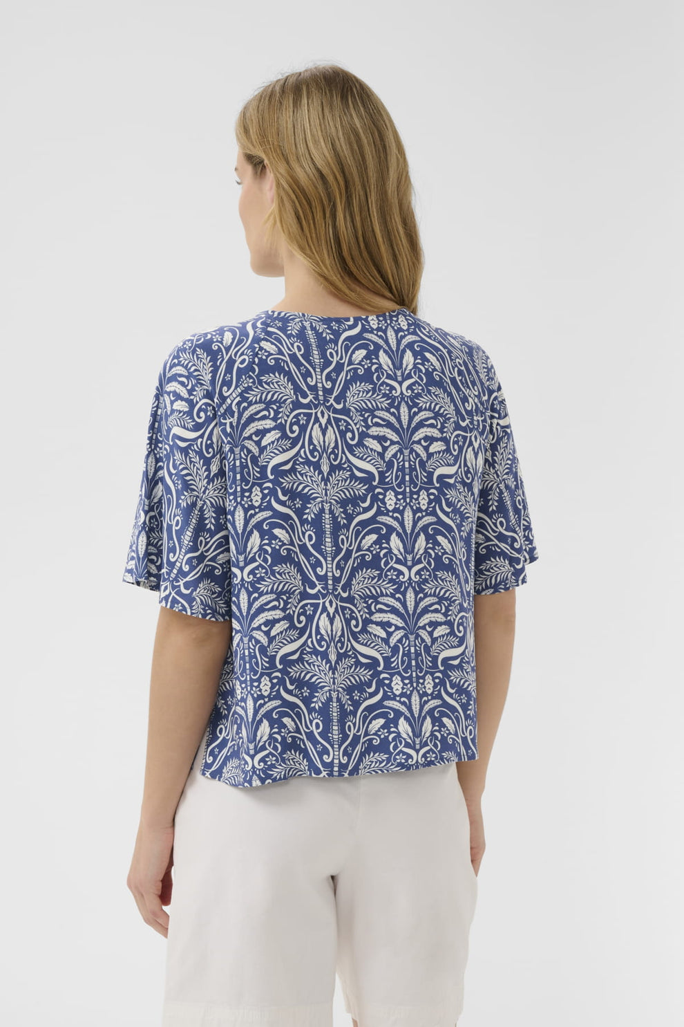 Part Two BertelinePW Blouse Blue Block Print