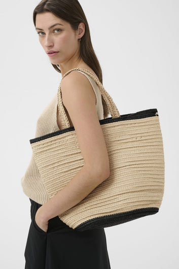 Part Two BiggePW Bag Natural with. Black Edges