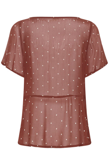 Part Two DusinePW Blouse Roasted Russet Dot Print