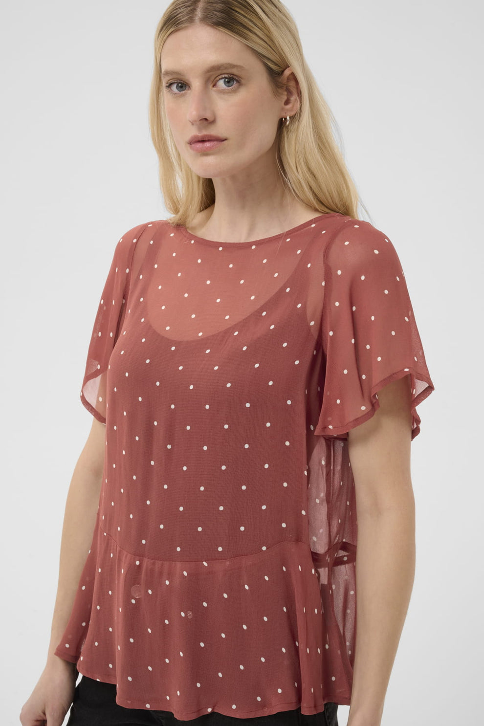 Part Two DusinePW Blouse Roasted Russet Dot Print