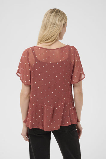 Part Two DusinePW Blouse Roasted Russet Dot Print