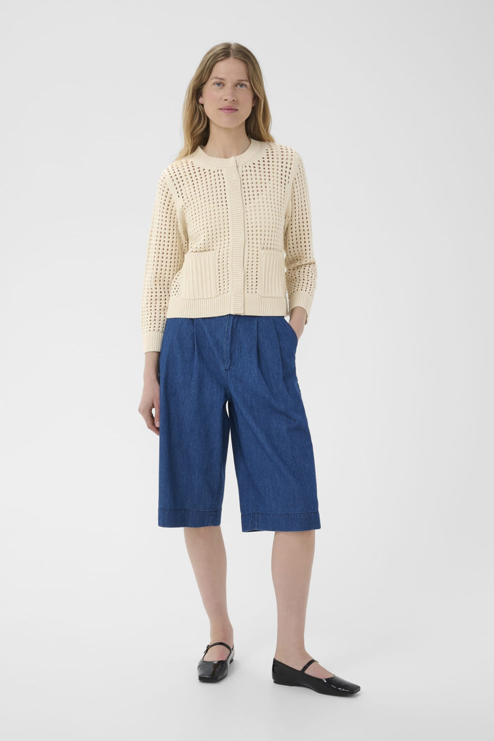 Part Two DenizePW Cardigan Whitecap Gray