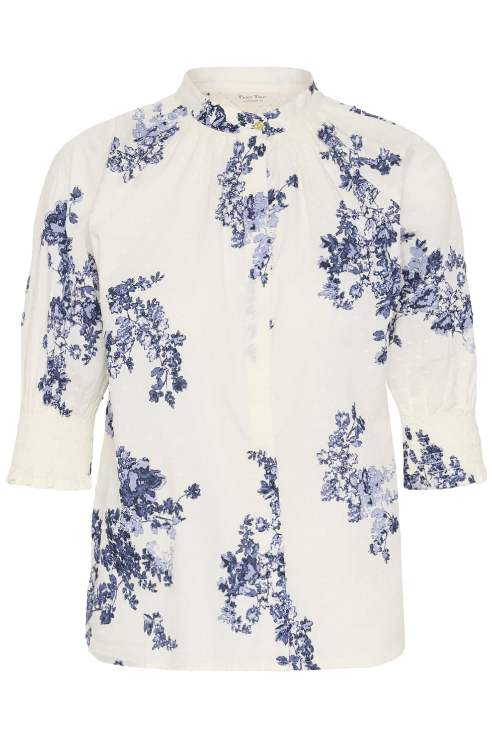 Part Two AlmerasPW SH Shirt Blue Shadow Flower Print
