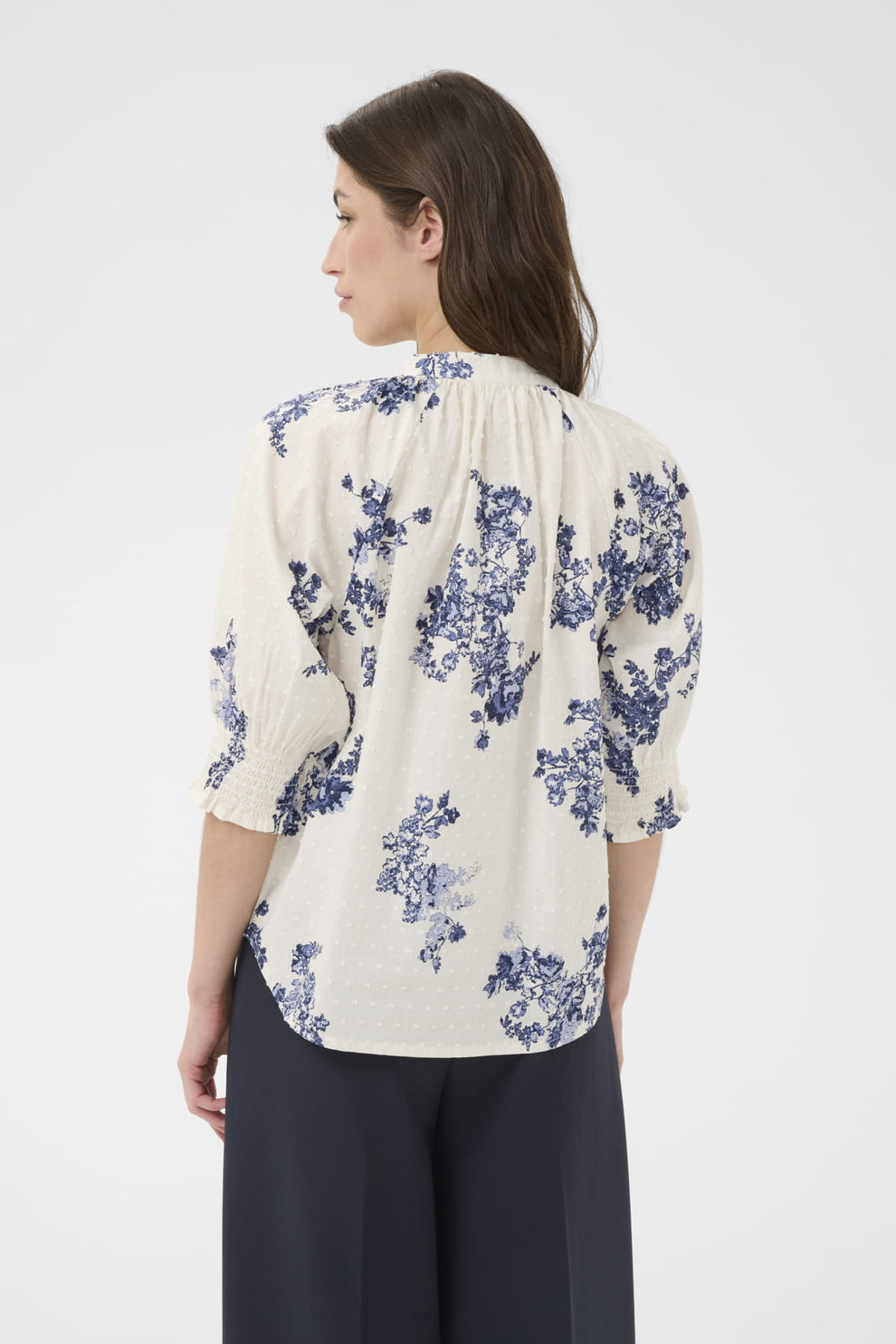 Part Two AlmerasPW SH Shirt Blue Shadow Flower Print