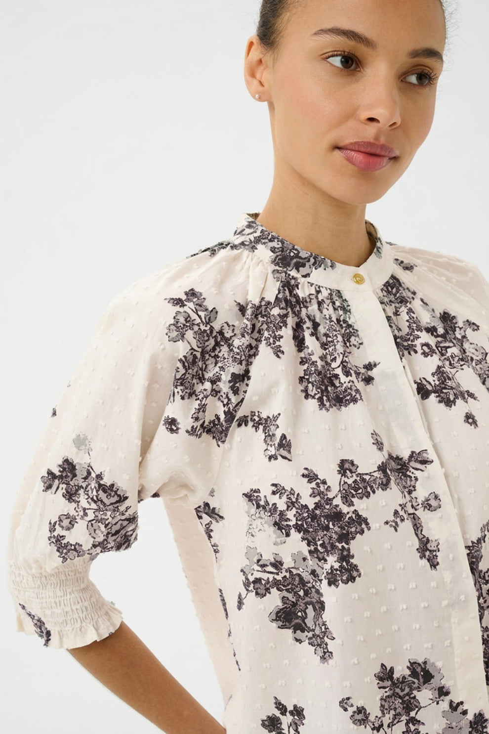 Part Two AlmerasPW SH Shirt Smokey Olive Shadow Flower