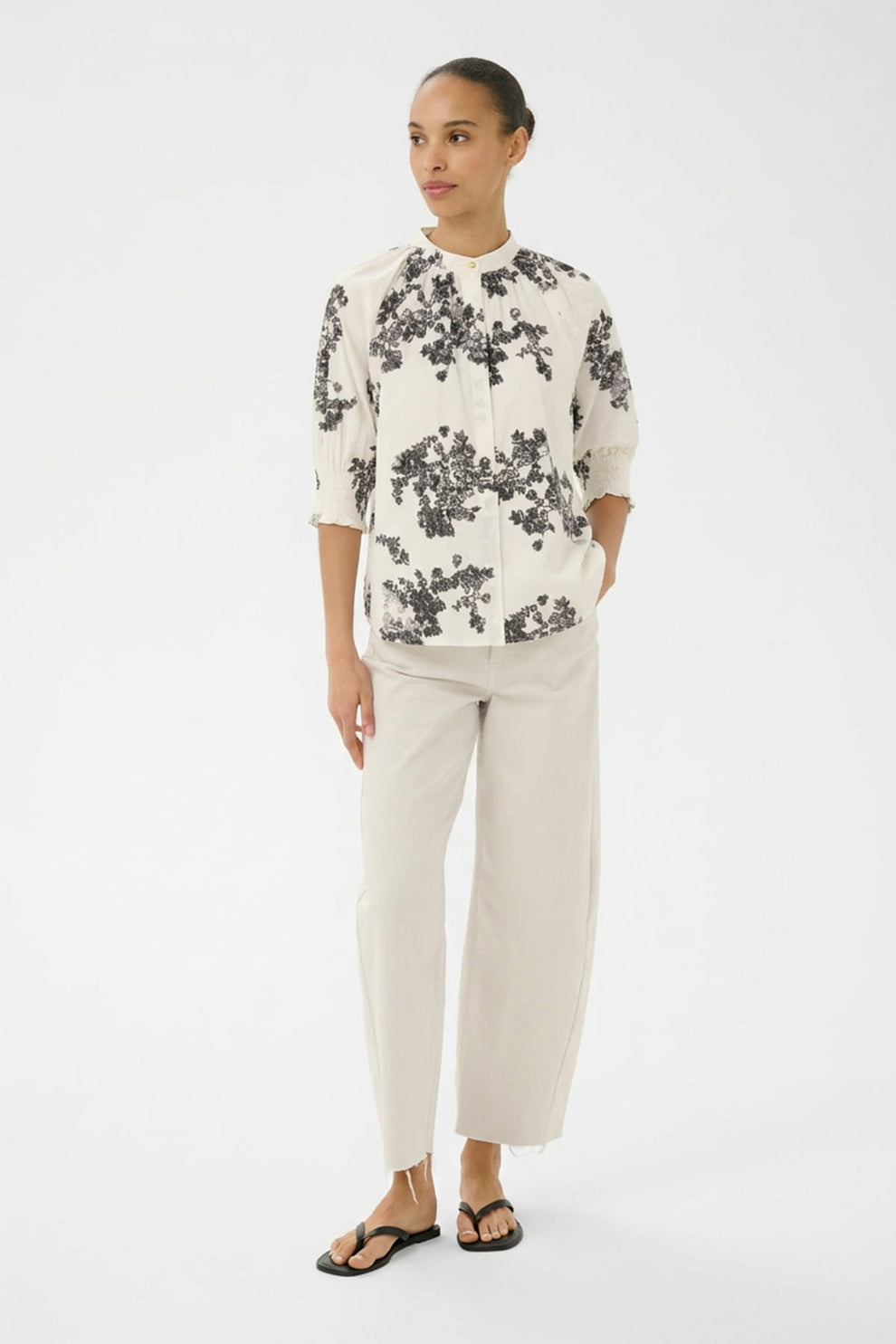Part Two AlmerasPW SH Shirt Smokey Olive Shadow Flower