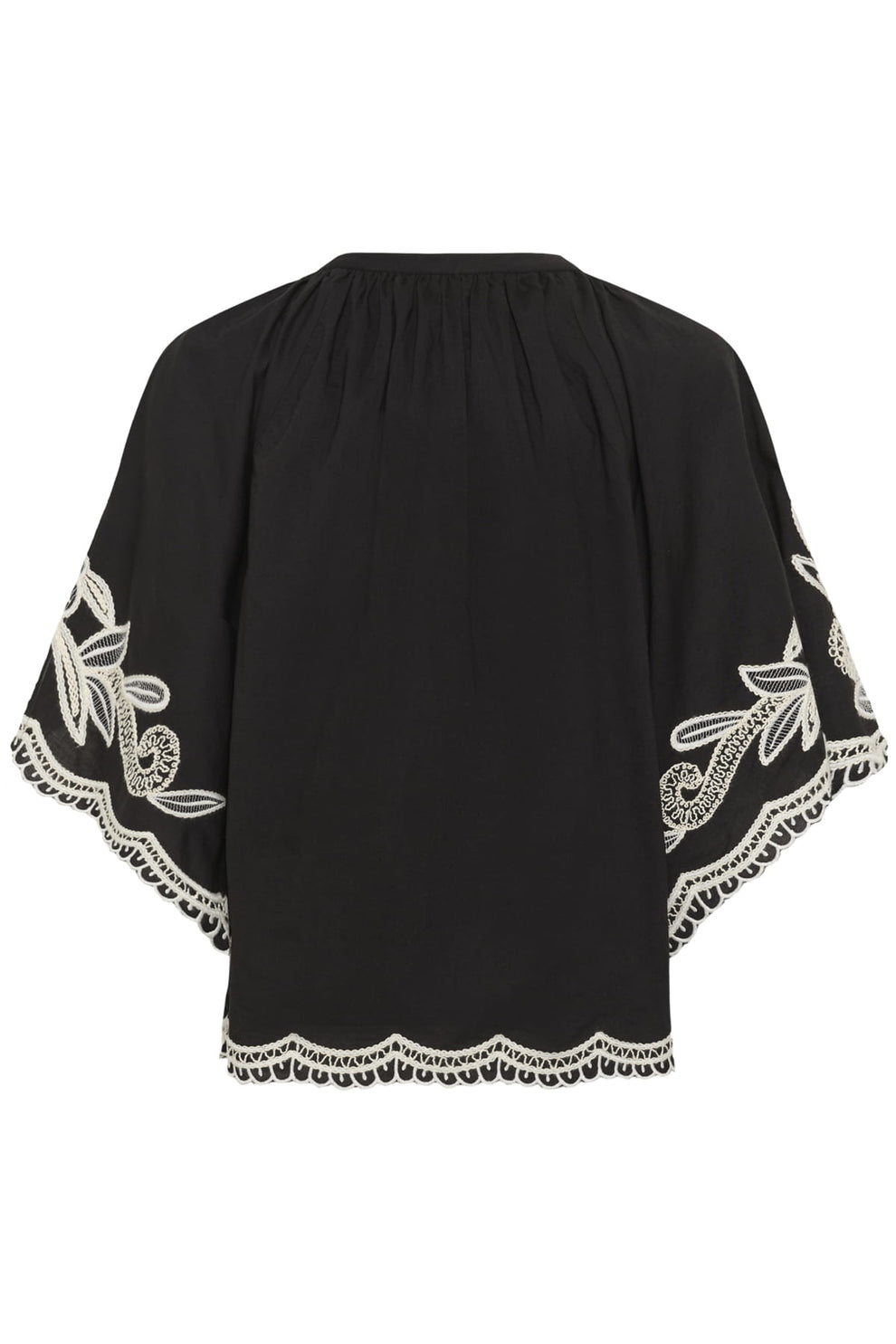 Part Two BianchaPW Blouse Black W offwhite emb