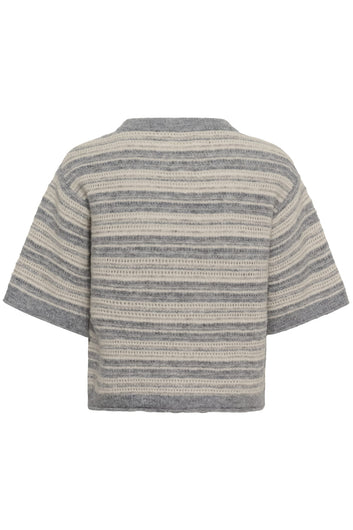 Part Two CerysPW Pullover Grey/French Oak Stripe