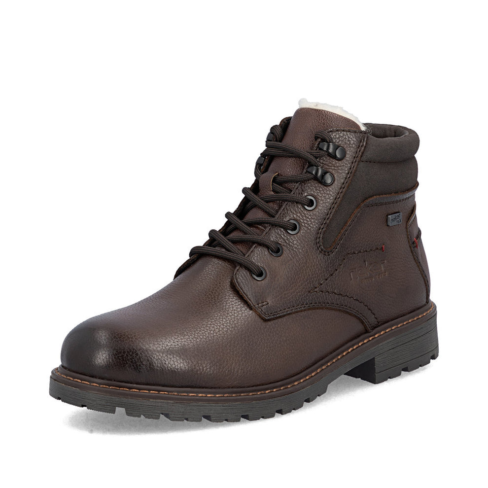 Rieker M Leather Lace Boot Brown - 32008-25