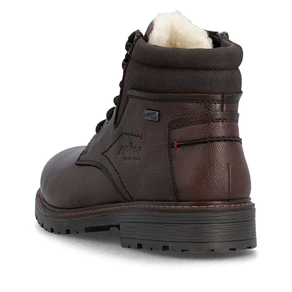 Rieker M Leather Lace Boot Brown - 32008-25
