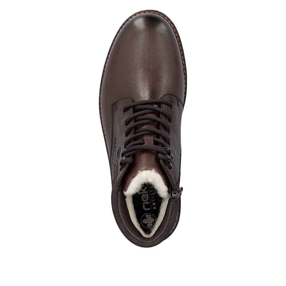 Rieker M Leather Lace Boot Brown - 32008-25