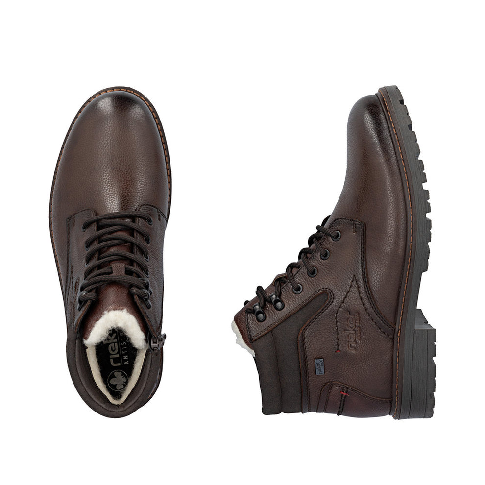 Rieker M Leather Lace Boot Brown - 32008-25
