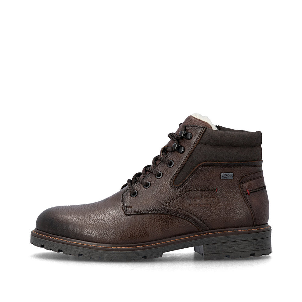 Rieker M Leather Lace Boot Brown - 32008-25