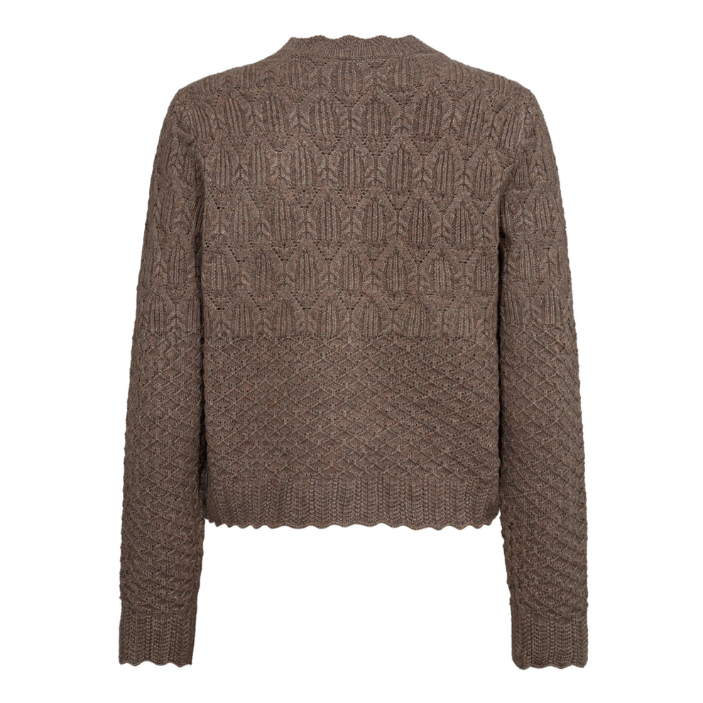 Co´Couture W Pointelle CC Cardigan Walnut
