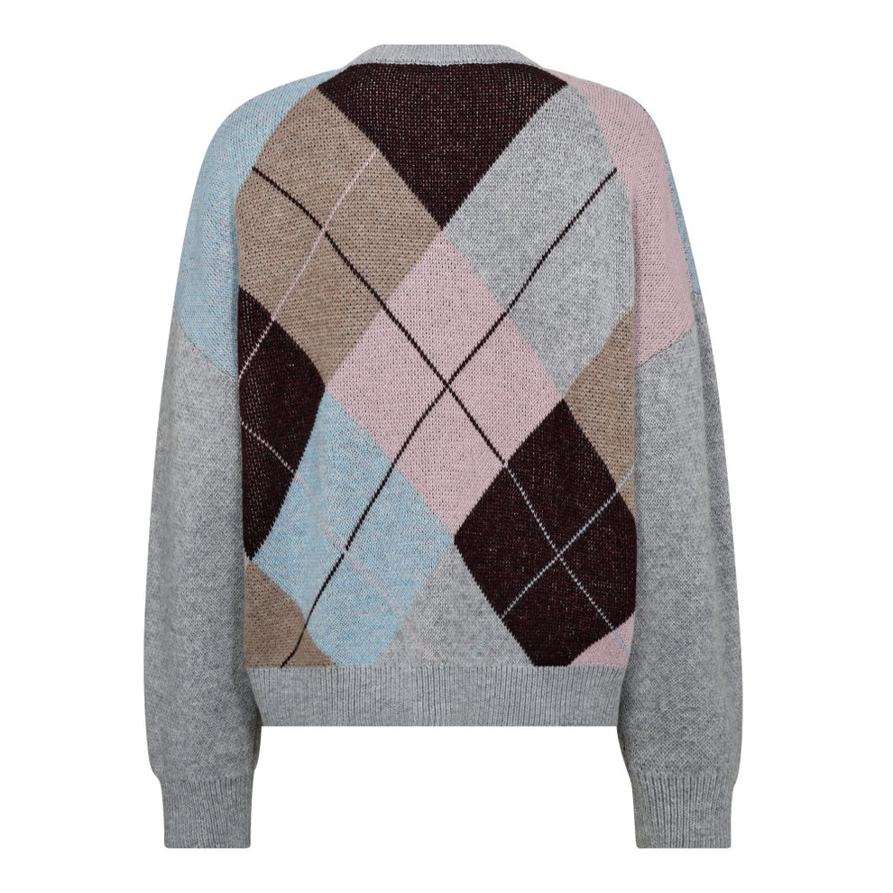 Co´Couture Majacc Check V-Knit Mid Grey