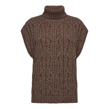 Co´Couture Rowcc Oversize Cable Knit Vest Walnut
