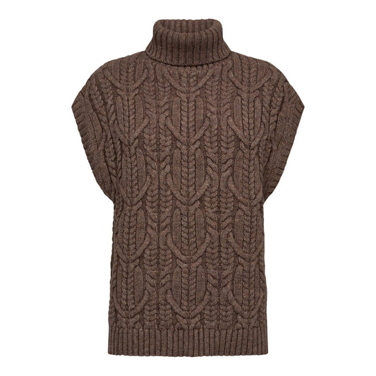 Co´Couture Rowcc Oversize Cable Knit Vest Walnut